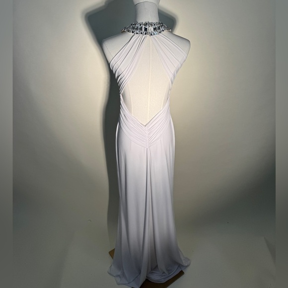 70s Inspired White Rhinestone Evening Gown - Picture 7 of 11